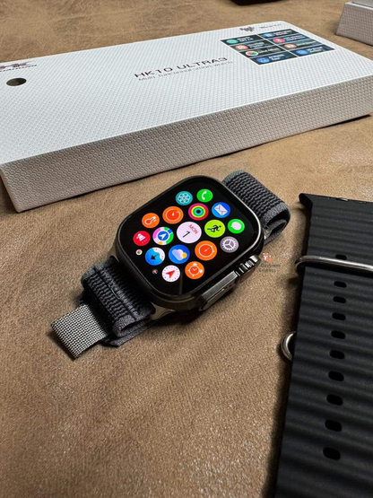⌚ ساعة HK10 Ultra 3 الذكية بشاشة AMOLED مقاس 2.02 بوصة | مكالمات بلوتوث + أكثر من 100 وضع رياضي + مقاومة للماء IP67