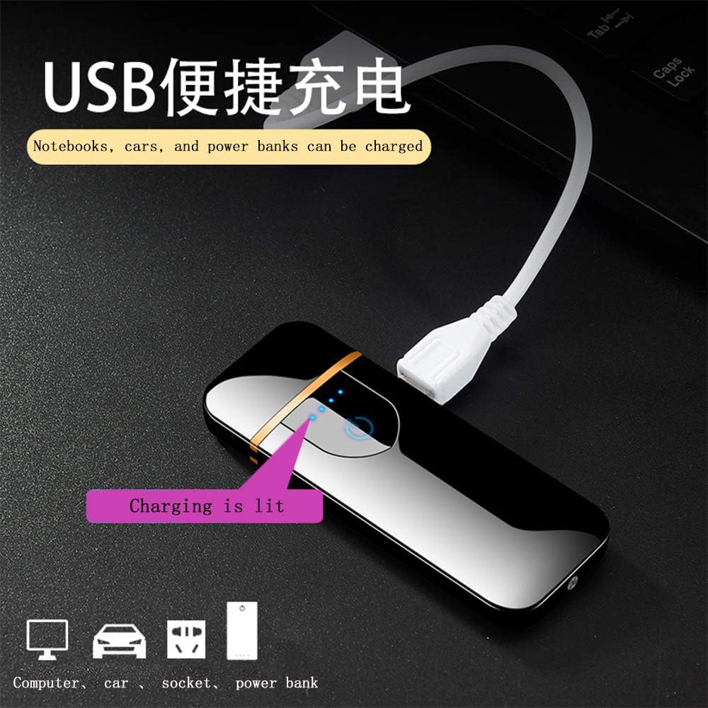 🔥 ولاعة إلكترونية فاخرة قابلة للشحن USB – بدون لهب ومستشعر بصمة ذكي مقاومة للرياح