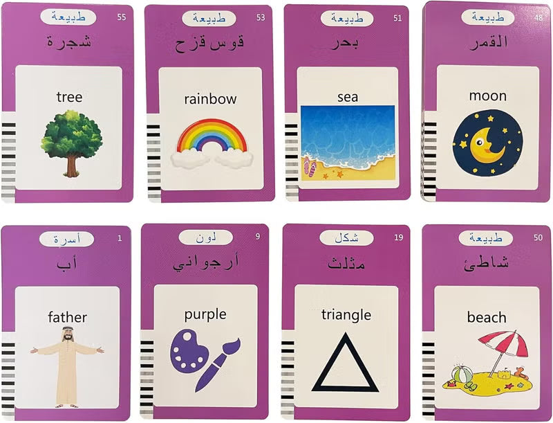 🧠📚 بطاقات الفلاش التعليمية الذكية للأطفال – عربي وإنجليزي | 224 كلمة أساسية